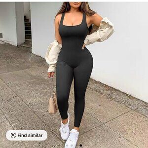 Women's jumpsuit seamless yoga one piece elastic